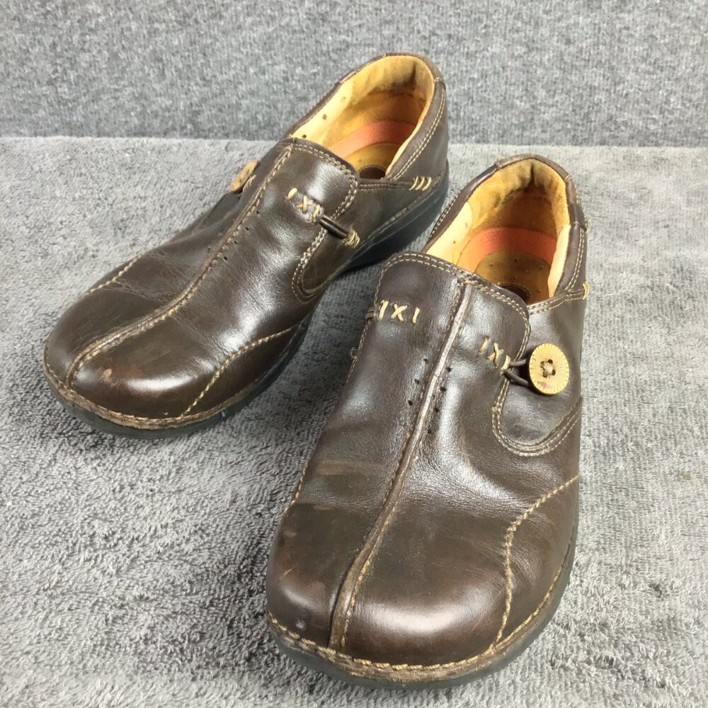 Clarks Un.Loop Brown Leather Unstructured Shoes 7 1/2 M